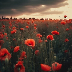 Obraz premium Poppy flower background for Anzac day. Illustration AI Generative