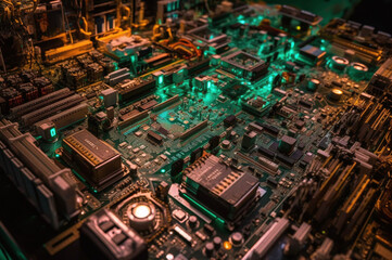 Circuit board hardware closeup