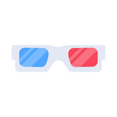 3D glasses with red and blue lenses for watching movies in premium cinemas