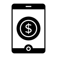 Mobile Banking Glyph Icon