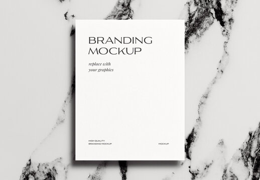 Letterhead Branding Poster A4 Paper Mockup Template Invitation Shadow