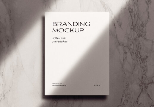 Letterhead Branding Poster A4 Paper Mockup Template Invitation Shadow