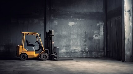 Fototapeta na wymiar Forklift at industrial park. Generative AI