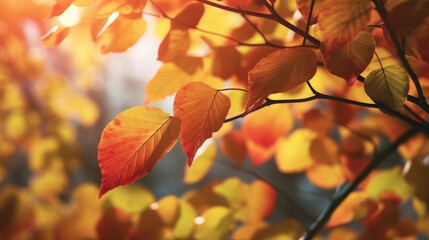 Autumn Leaves Background Illustration AI Generative.
