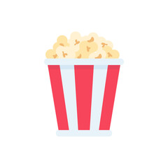 Popcorn in a red and white paper cup Snacks while watching movies in the cinema