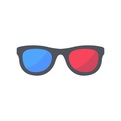 3D glasses with red and blue lenses for watching movies in premium cinemas