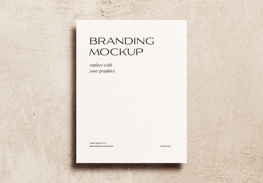 Letterhead Branding Poster A4 Paper Mockup Template Invitation Shadow