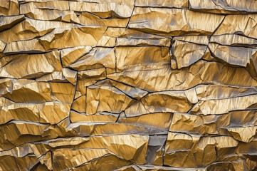 Stone wall with gold texture background