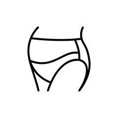 Bikini Panty Icon. Classic Briefs. Vector sign in simple style isolated on white background.