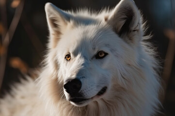 Obraz premium White wolf portrait in natural light
