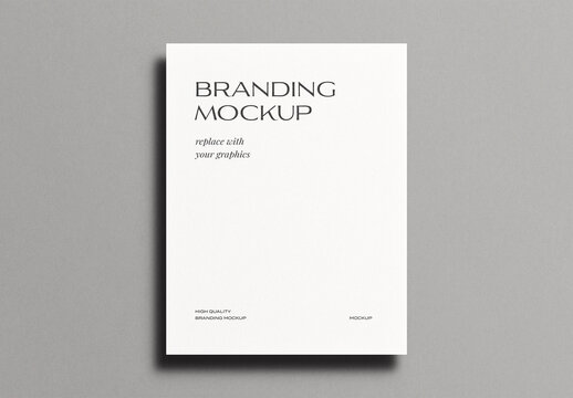 Letterhead Branding Poster A4 Paper Mockup Template Invitation Shadow