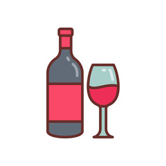 Wine icon in vector. Illustration