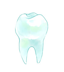 きれいな歯の水彩イラスト