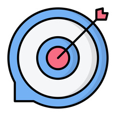 Business Goal Line Color Icon