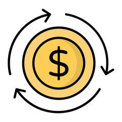 Financial Service Line Color Icon