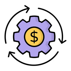 Financial Services Line Color Icon
