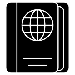 A solid design icon of passport, editable vector