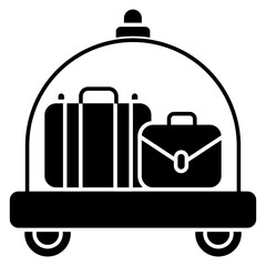 A perfect design icon of hotel trolley 