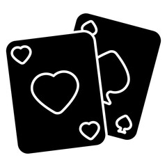Trendy design of poker cards icon