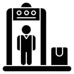 Editable design icon of security checking door