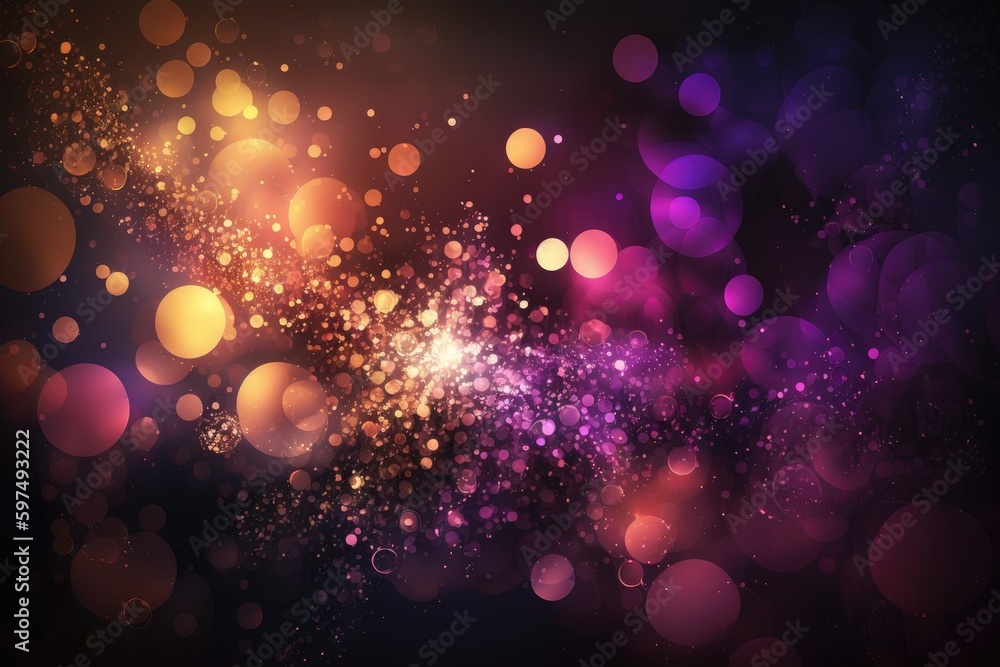 Poster abstract background with bokeh defocused lights