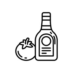 Ketchup icon in vector. Illustration