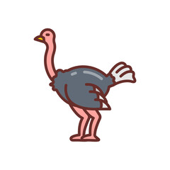 Ostrich icon in vector. Illustration