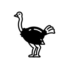 Ostrich icon in vector. Illustration