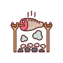 Smoked Meat icon in vector. Illustration