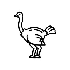 Ostrich icon in vector. Illustration