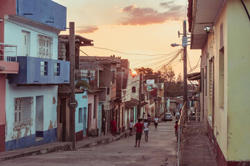 Fototapeta na wymiar In the alleys and historic districts of Trinidad