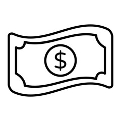 Money Thin Line Icon