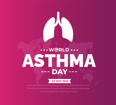World Asthma Day background or banner design template.