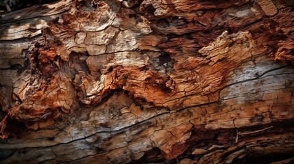 Rough and barky textures tree trunk. AI generated