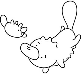Platypus Character Coloring Page