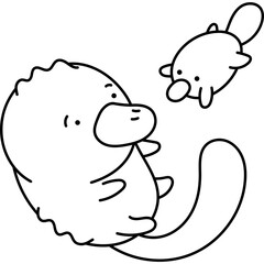 Platypus Character Coloring Page