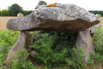 Dolmen of Kerangre - megalithic monument in Erdeven, Britany, France