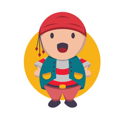 Collection of vector cartoon pirates