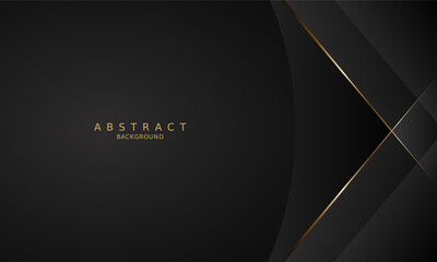 Fototapeta premium dark black luxury premium background and gold line. 