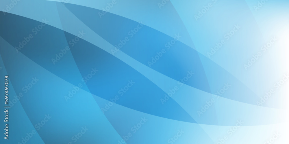 Poster white and blue abstract modern transparent curved lines and wavy shapes, gradient vector background