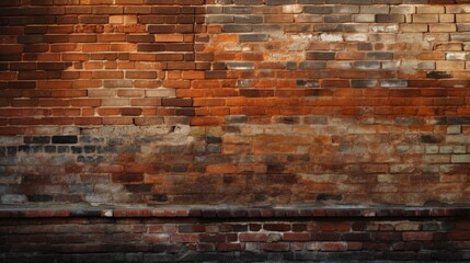 Gritty texture of a brick wall. AI generated