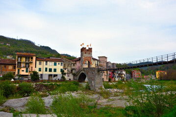 Naklejka premium the bridge of the gaietta millesimo Savona Italy