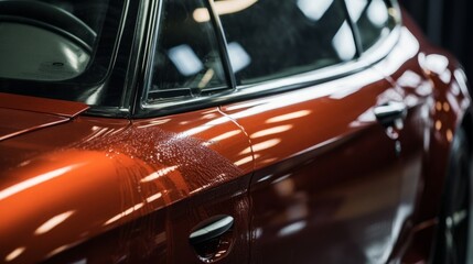 The gloss of a scratch resistant car finish. AI generated - obrazy, fototapety, plakaty