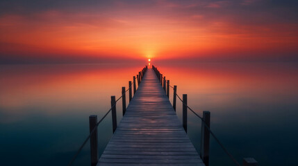 summer concept sunrise over the lake. Ai generative
