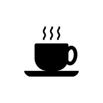 coffee cup icon black silhouette flat design