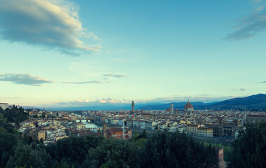 Obraz premium Panorama of Florence city at night, Tuscany, Italy
