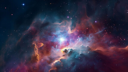 Fototapeta premium Nebula and galaxies in space. created with Generative AI