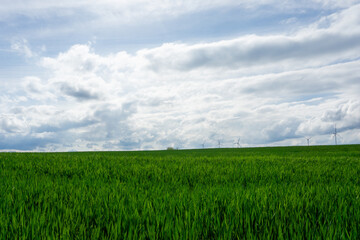 Countryside with electricity power station