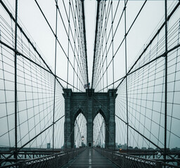 New York city Brooklyn Bridge at night