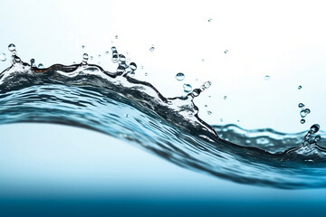 Curving Water Wave on a Blue Background. created with Generative AI